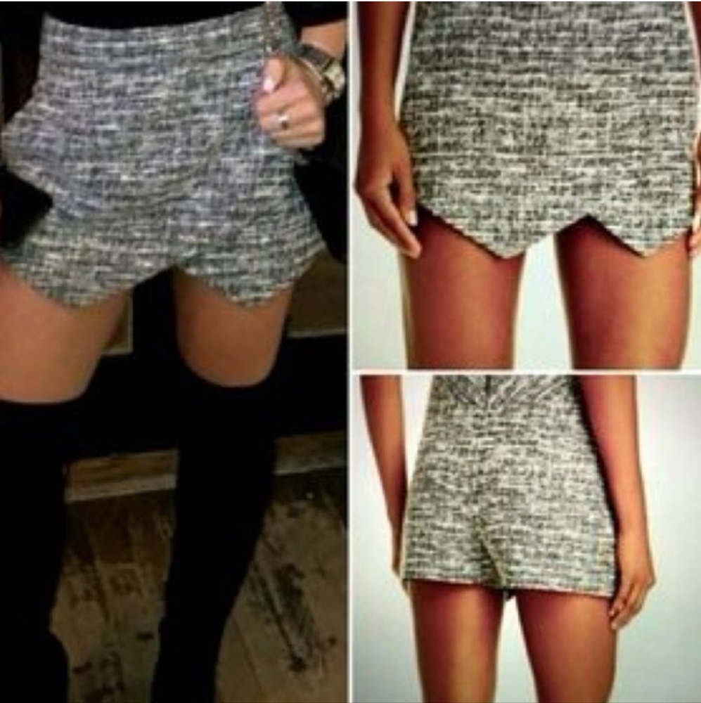 Bloomingdales Aqua Tweed Wrap Skort With Shorts Size Large